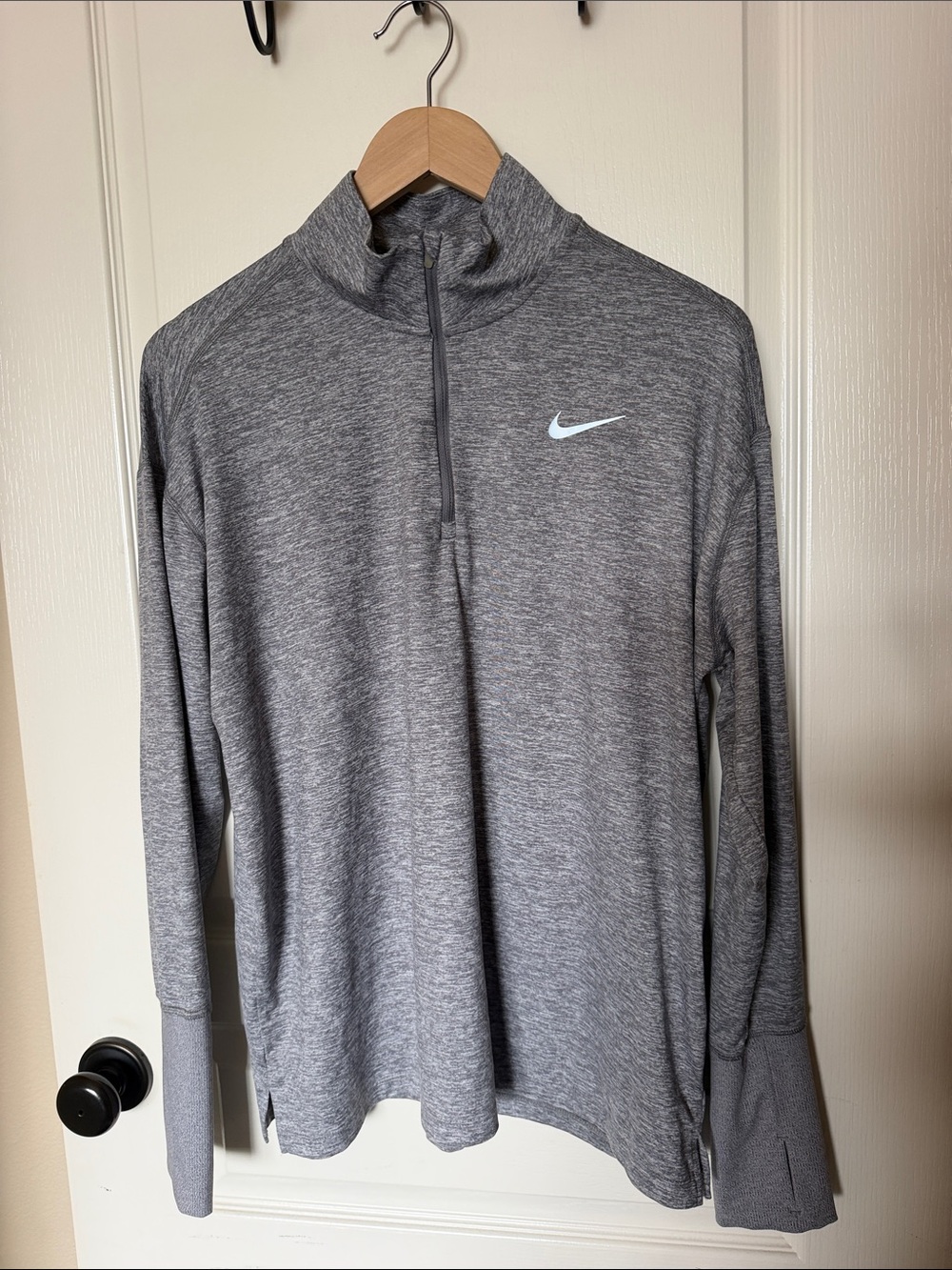Nike Grey Heathered 1/4 Zip Athletic Pullover